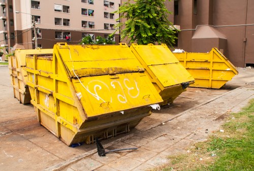 Rubbish collection trucks in North West London streets