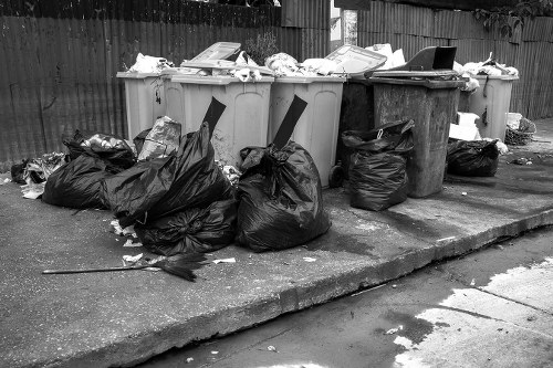 Workers clearing rubbish in North West London