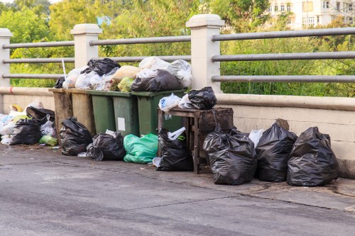 Construction site managing builders waste in North West London